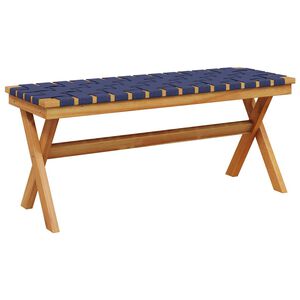 vidaXL Bancă de grădină, albastru &icirc;nchis, lemn masiv acacia/textil