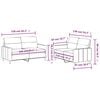 vidaXL Set de canapea cu perne, 2 piese, gri taupe, material textil