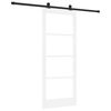 vidaXL Ușă glisantă ORKDAL Alb 83 x 202 cm Lemn masiv de pin și sticlă