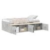 vidaXL Cadru de pat cu ușă Gri din beton 100 x 200 cm Lemn prelucrat