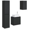 vidaXL Set de mobilier pentru baie 3 buc. Negru 33 x 34,5 x 160 cm
