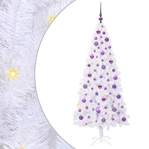 vidaXL Brad de Crăciun artificial cu 300 LED Alb 180 cm PVC și Oțel