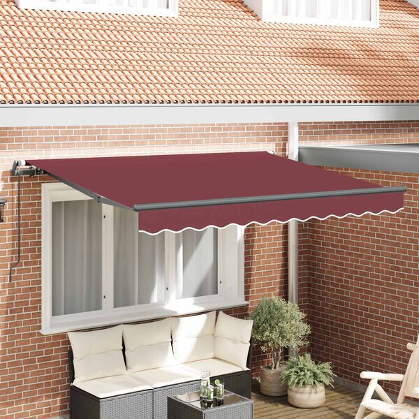 vidaXL Cortina Retractabilă Manual Burgundy 300 x 200 cm țesătură