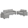 vidaXL Set de canapele cu perne, 3 piese, gri nor, textil