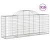 vidaXL Coșuri gabion arcuite 10 buc, 200x50x80/100 cm, fier galvanizat