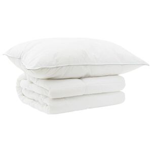 vidaXL Set de plapumă și perne 2 buc. 135x200 cm Vară 140 GSM L&acirc;nă Alb