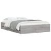 vidaXL Cadru de pat cu sertare, gri sonoma, 135x190 cm, lemn prelucrat