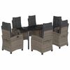 vidaXL Set mobilier de grădină cu perne, 7 piese, gri, poliratan