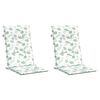 vidaXL Perne de scaun spătar &icirc;nalt, 2 buc., model frunze, textil