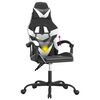 vidaXL Scaun de gaming pivotant, negru și alb, piele ecologică
