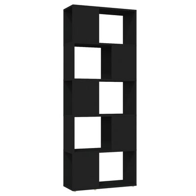vidaXL Bibliotecă/Separator cameră, negru, 60x24x155 cm, PAL