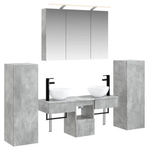 vidaXL Set de mobilier pentru baie 6 pcs Gri Beton