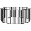 vidaXL Poartă pentru c&acirc;ini 10 buc. Negru 60 x 80 cm Oțel Galvanizat
