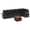 vidaXL Set canapele de grădină cu perne, 7 piese, negru, poliratan