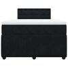 vidaXL Pat box spring cu saltea, negru, 120x190 cm, catifea