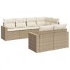 vidaXL Set canapele de grădină, 7 piese, cu perne, bej, poliratan