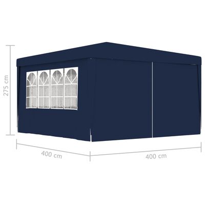 vidaXL Cort de petrecere profesional cu pereți albastru 4x4 m 90 g/m²