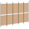 vidaXL Separator de cameră cu 5 panouri Bej 250 x 180 cm Țesătură