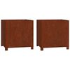vidaXL Jardiniere cu picioare 2 buc. ruginiu 50x50x50 cm oțel corten
