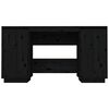 vidaXL Birou, negru, 140x50x75 cm, lemn masiv de pin