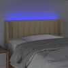 vidaXL Tăblie de pat cu LED, crem, 83x16x78/88 cm, textil