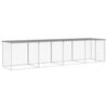 vidaXL Coteț pui cu acoperiș gri deschis 403x98x90 cm oțel galvanizat