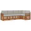 vidaXL Set de canapele de exterior 5 buc. Gri natural și deschis