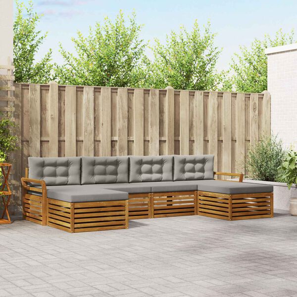 vidaXL Seturi de canapele cu pernă 6 pcs Gri natural și deschis