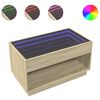 vidaXL Măsuță de cafea cu LED infinity, stejar sonoma, 90x50x50 cm