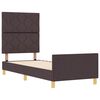 vidaXL Cadru de pat cu headboard Maro &icirc;nchis 80 x 200 cm țesătură