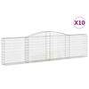 vidaXL Coșuri gabion arcuite 10 buc, 400x30x100/120 cm fier galvanizat