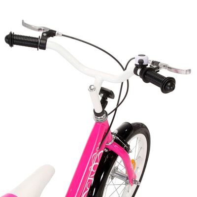 vidaXL Bicicletă pentru copii, negru și roz, 14 inci
