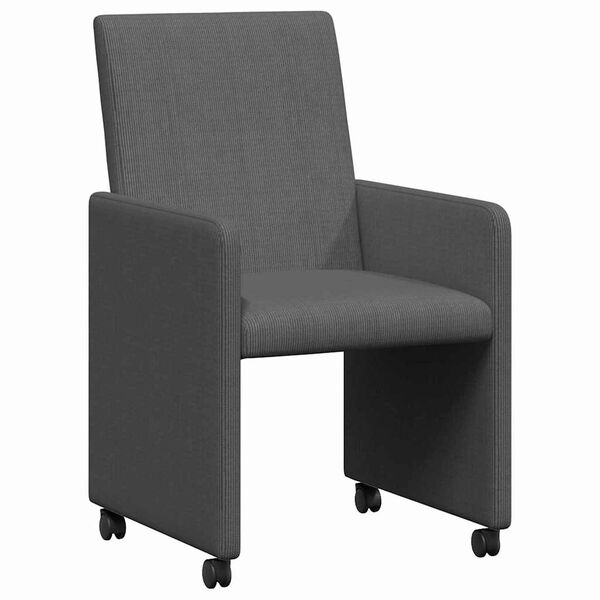 vidaXL Scaune de dining cu roți 2 pcs Gri închis 57 x 66 x 94 cm