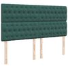 vidaXL Pat box spring cu saltea, verde &icirc;nchis, 180x200 cm, catifea