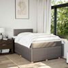 vidaXL Pat box spring cu saltea, taupe, 120x190 cm material textil