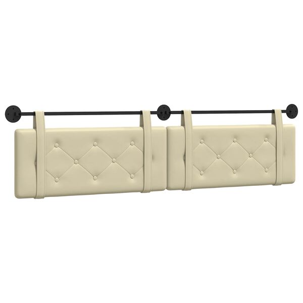 vidaXL Cap de pat suspendat Crem 210 x 55 x 5 cm Piele artificială