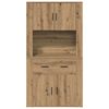 vidaXL Highboard stejar artizanal 80 x 33 x 150 cm Lemn compozit