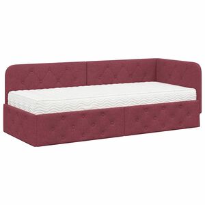 vidaXL Cadru de pat colțar Roșu Vin 80 x 200 cm țesătură