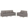 vidaXL Set de canapea cu perne, 2 piese, gri taupe, material textil