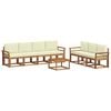 vidaXL Set de canapele de exterior 8 buc. Natural și Crem