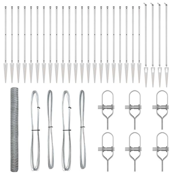 vidaXL St&acirc;lp de gard. Argintiu 50 x 1,5 m (plasă de 36 mm) Oțel