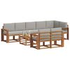 vidaXL Set de canapele de exterior 9 pcs Gri natural și deschis