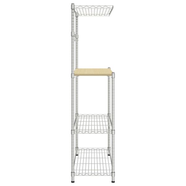 vidaXL Raft cuptor cu microunde cu 4 niveluri 90x35x150 cm fier cromat