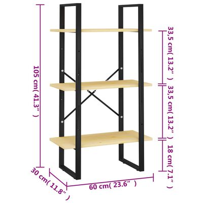 vidaXL Raft de depozitare, 60x30x105 cm, lemn masiv de pin