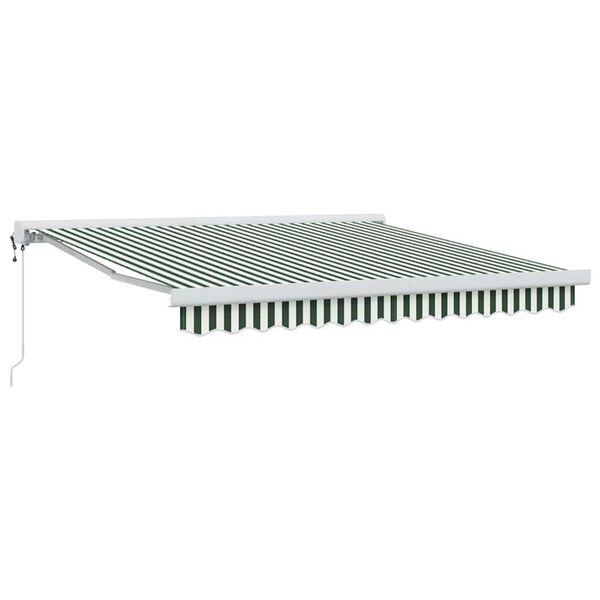 vidaXL Cortina Retractabilă Manual Verde și alb 350 x 250 cm