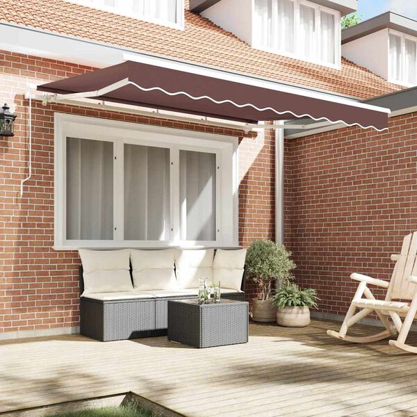 vidaXL Cortina Retractabilă Manual Maro 250 x 200 cm țesătură