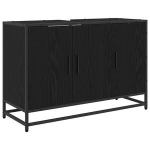 vidaXL Dulap de Baie Stejar Negru 90 x 33 x 60 cm Lemn prelucrat