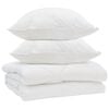 vidaXL Pilotă cu pernă 3 pcs Alb Microfibră