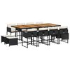 vidaXL Set mobilier de grădină cu perne, 13 piese, negru, poliratan