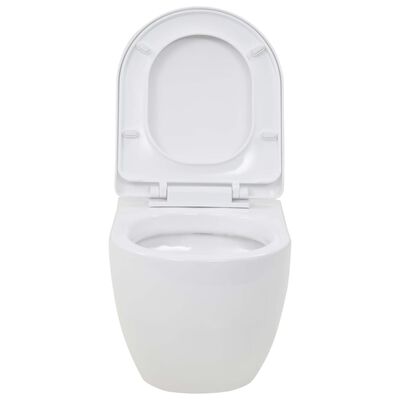vidaXL Toaletă suspendată cu rezervor WC ascuns, alb, ceramică